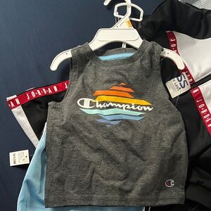 Champion Charcoal Tank Top with Multicolor Logo